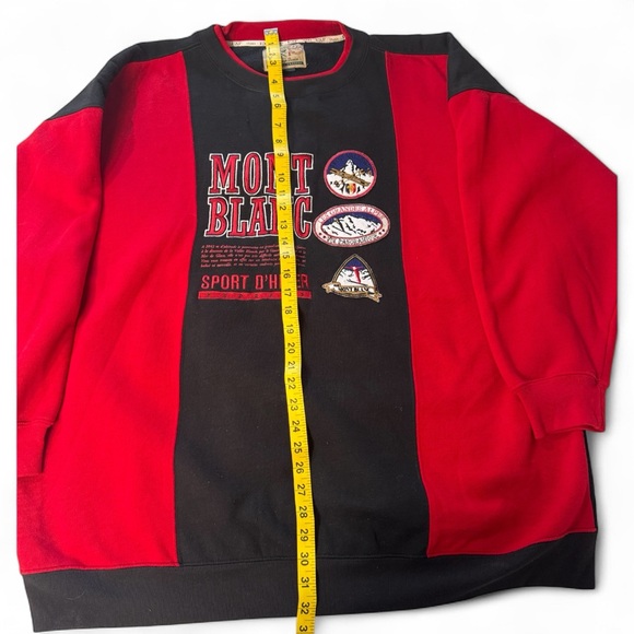 Vintage MONTBLANC Red and Black Men's Crewneck Sweater - Picture 4 of 8